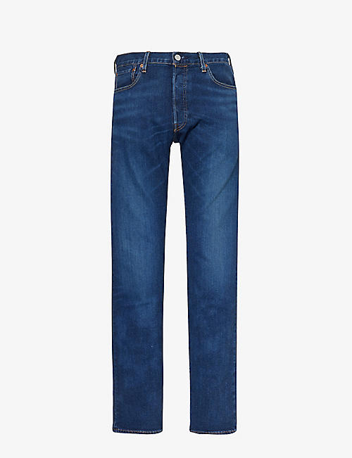 LEVIS: 501 Original straight-leg mid-rise stretch-denim jeans