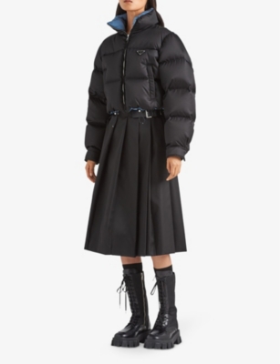 Prada Re-nylon Cropped Padded Jacket In Black