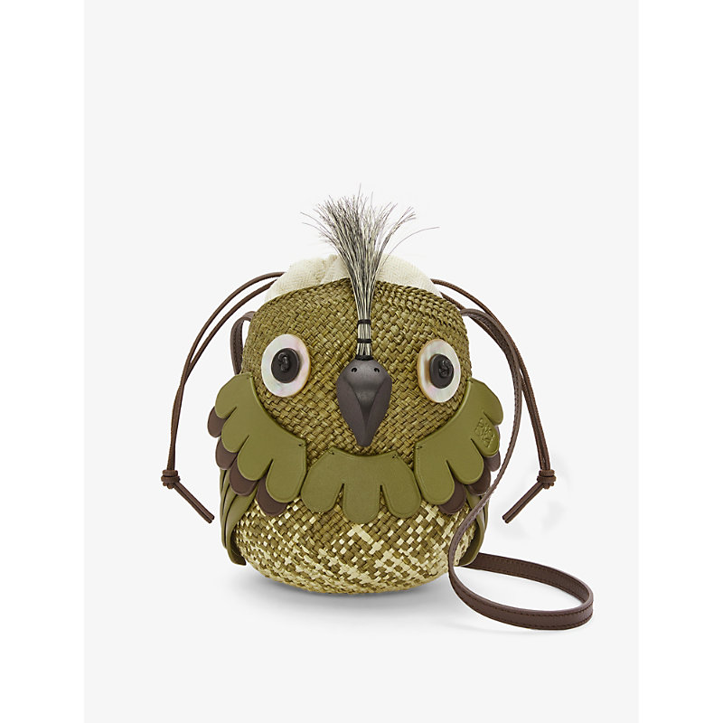Loewe Women's Natural/olive X Paula's Ibiza Bird Iraca-palm Bag