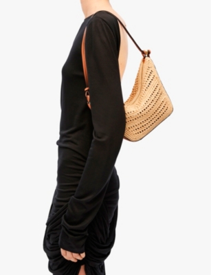 LOEWE: Loewe x Paula's Ibiza Hammock Hobo mini raffia cross-body bag