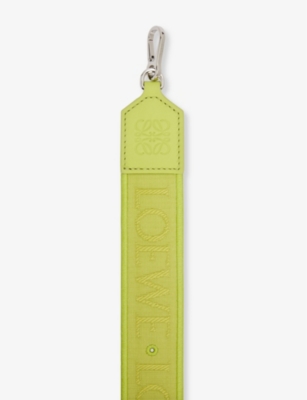 Loewe Anise Anagram Logo-embroidered Cotton-blend Bag Strap In Anise