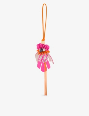 LOEWE LOEWE FUCHSIA/ORANGE X PAULA'S IBIZA EXOTIC BIRD LEATHER CHARM