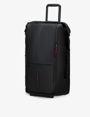 Shop Samsonite Black Duffle Logo-embossed Recycled-polyester Suitcase