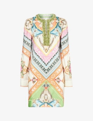 MARY KATRANTZOU: Mataro abstract-pattern woven midi dress