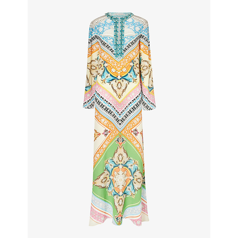 Shop Mary Katrantzou Women's Multi Cornicing Collins Abstract-pattern Silk Maxi Dress