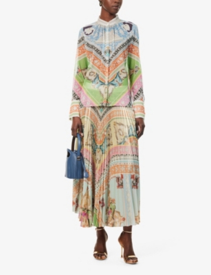 Shop Mary Katrantzou Womens Multi Cornicing Lana Floral-print Woven Blouse