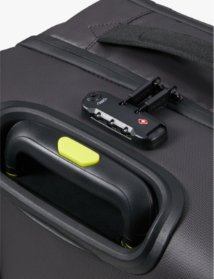 Shop American Tourister Black/lime Urban Track Two-wheel Woven Duffle Bag 55cm