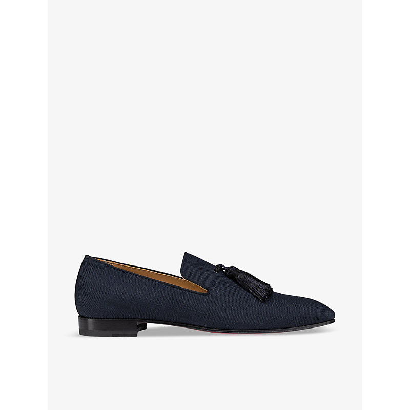 Christian Louboutin Men's Officialito Tissu Smart Cotton-blend Loafers In Marine