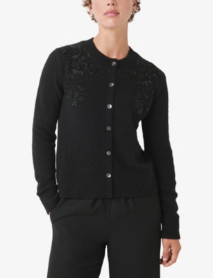 THE WHITE COMPANY: Bead-embellished alpaca and wool-blend cardigan