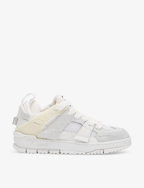 AXEL ARIGATO: Area Patchwork leather and recycled polyester mid-top trainers