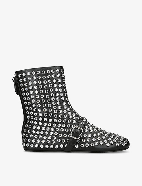 AZZEDINE ALAIA: High Ballet leather ankle boots