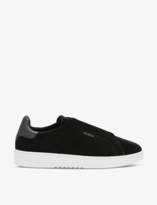 Shop Axel Arigato Men's Blk/white Dice Laceless Suede Low-top Trainers