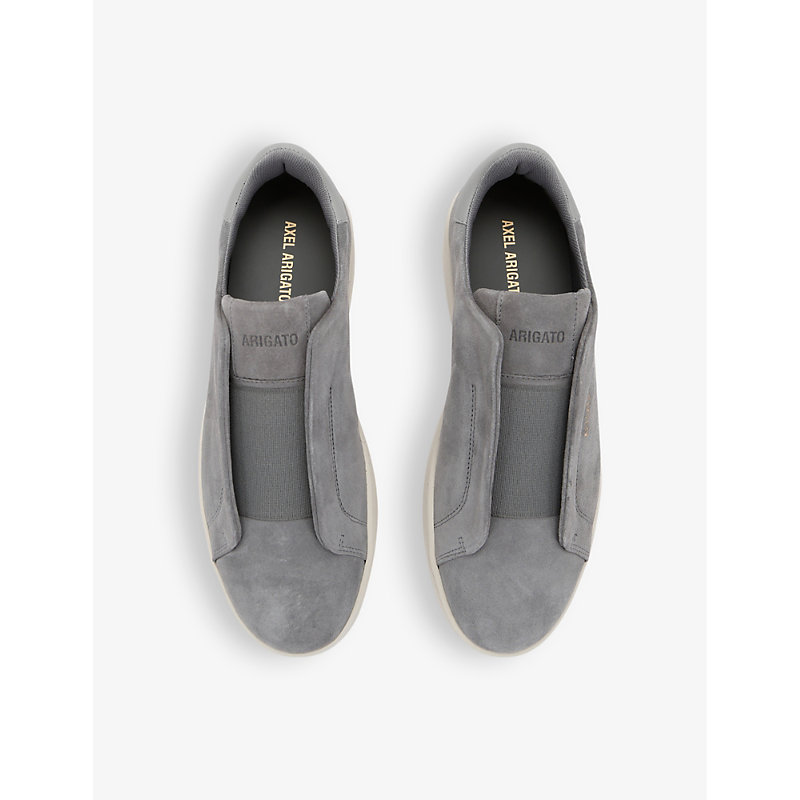 Shop Axel Arigato Dice Laceless Suede Low-top Trainers In Grey/dark