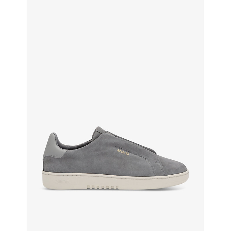 Shop Axel Arigato Dice Laceless Suede Low-top Trainers In Grey/dark