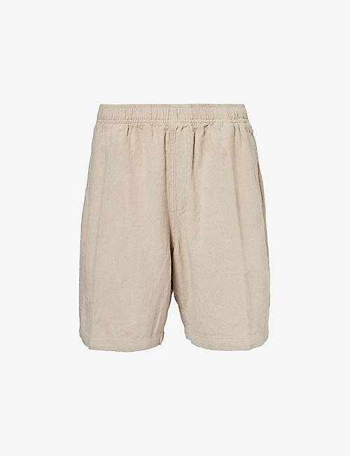 OBEY: Easy Relaxed brand-patch linen-blend shorts