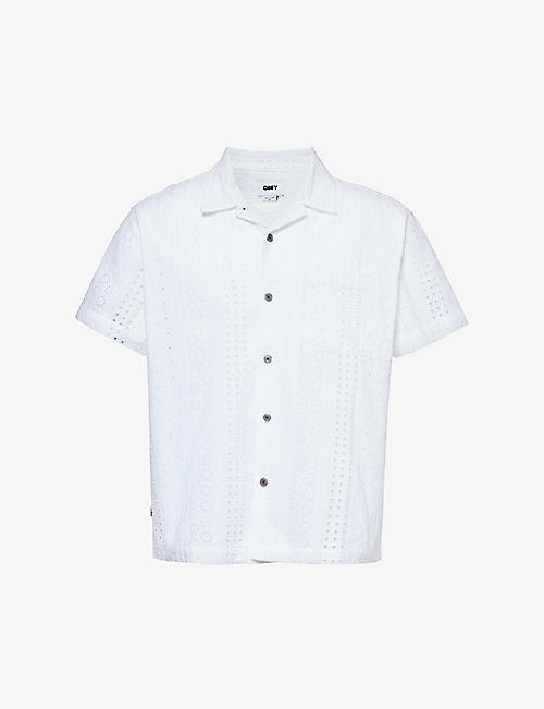 OBEY: Sunday broderie-patterned cotton shirt