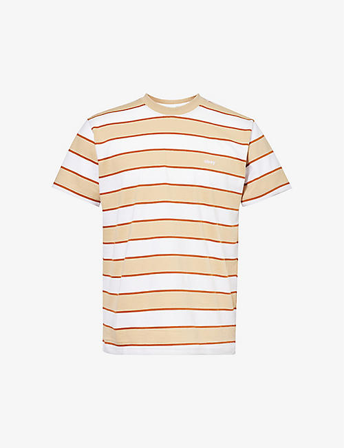 OBEY: Sandborn striped cotton-jersey T-shirt