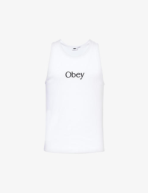 OBEY: Rosemont embroidered stretch-cotton top