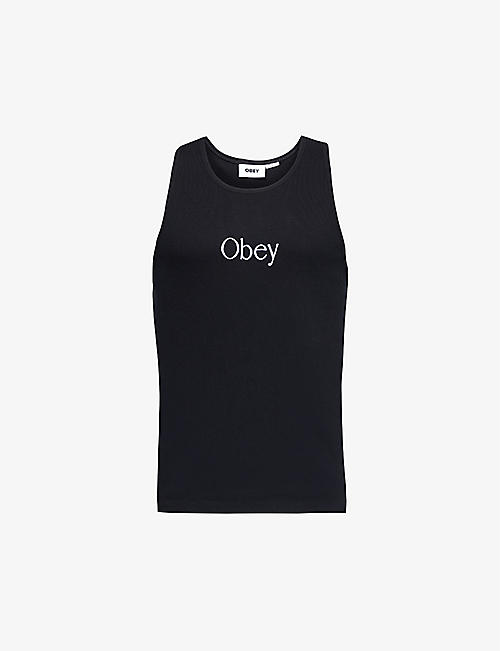 OBEY: Rosemont ribbed stretch-cotton jersey top