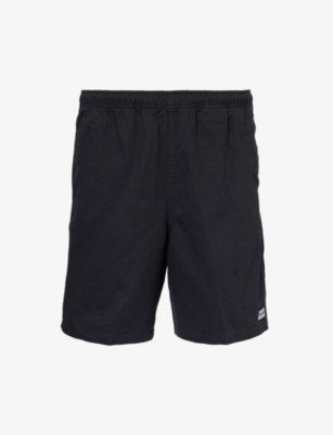 Shop Obey Men's Black Easy Relaxed Brand-patch Cotton Shorts
