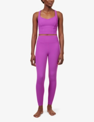 Shop Beyond Yoga Women's Violet Berry Powerbeyond™ High-rise Stretch-jersey Leggings