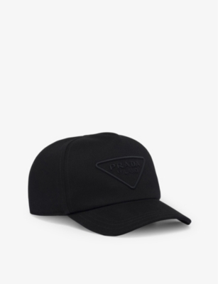 PRADA Logo embroidered woven baseball cap Selfridges