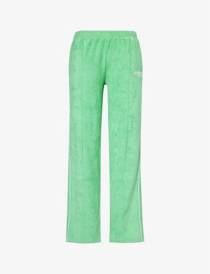 SPORTY & RICH: Sporty & Rich x Prince brand-embroidered cotton-jersey jogging bottoms