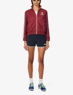Shop Sporty And Rich Sporty & Rich Women's Vy White X Prince Brand-patch Terry-towelling Cotton-jersey Shorts In Navy White