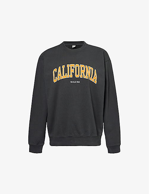 SPORTY & RICH: California brand-print cotton-blend sweatshirt