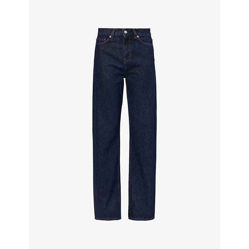 Sporty And Rich Straight-leg High-rise Relaxed-fit Jeans In One Wash