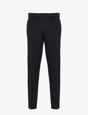 Shop Prada Slim-fit Straight-leg Woven Trousers In Black
