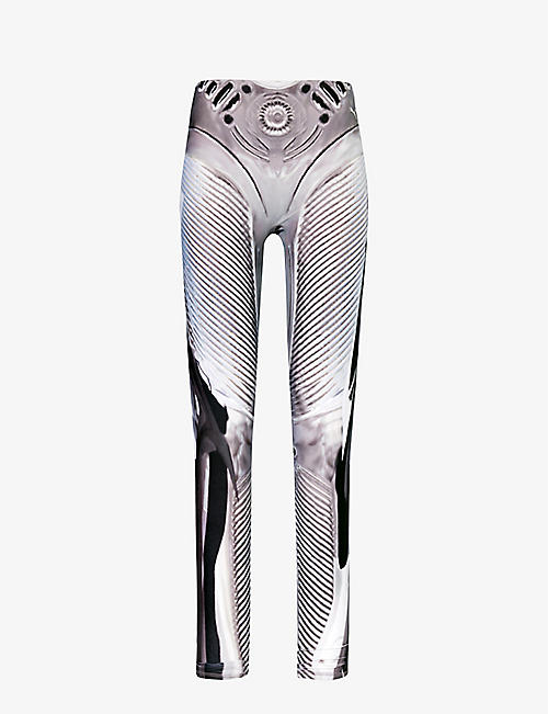 OTTOLINGER: PUMA x Ottolinger brand-print high-rise stretch-woven leggings