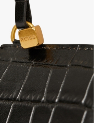 REISS: Gloria logo-embossed leather coin purse