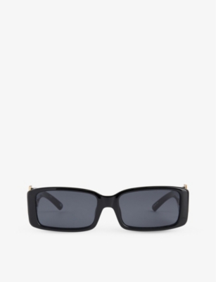Shop Le Specs Women's Black Cruel Intentions Rectangle-frame Polyethylene Sunglasses