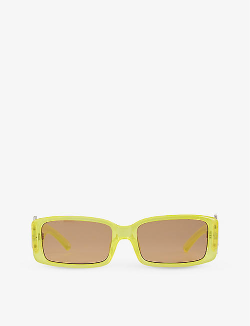 LE SPECS: Cruel Intentions rectangle-frame polyethylene sunglasses