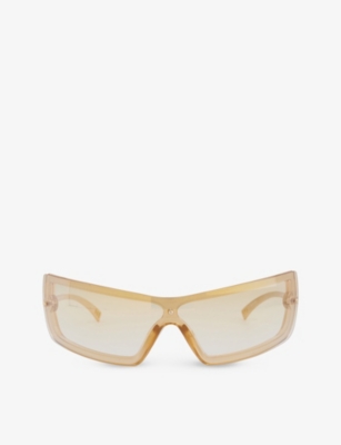 Shop Le Specs Women's Sand Gold The Bodyguard Rectangle-frame Polyethylene Sunglasses