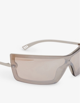 Shop Le Specs Women's Smoke Silver The Bodyguard Rectangle-frame Polyethylene Sunglasses