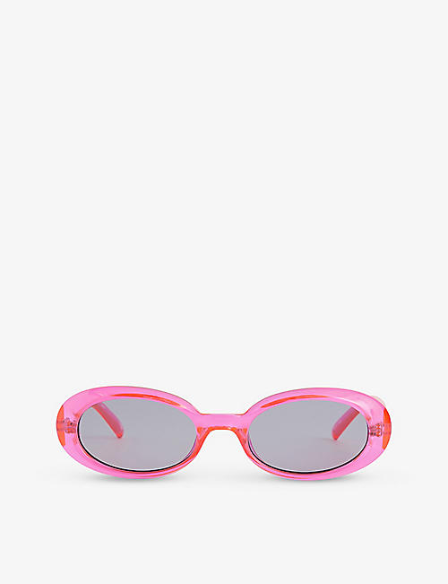 LE SPECS: Work It oval-frame polyethylene sunglasses