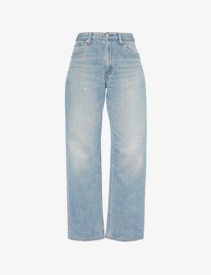 JEAN VINTAGE: Structured-waist straight-leg mid-rise upcycled denim jeans