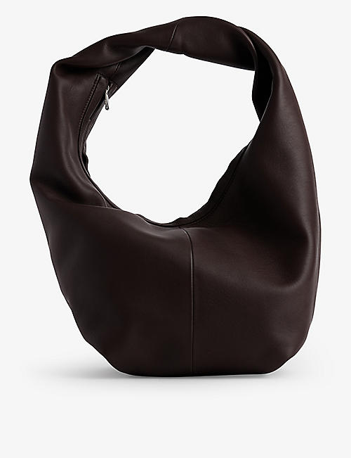 MAEDEN: Yela curved leather shoulder bag