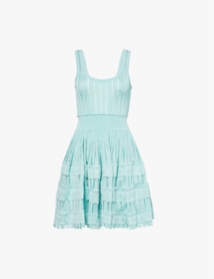 ALAIA: Crinoline round-neck stretch-woven mini dress