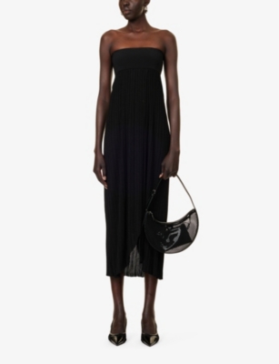 Shop Alaïa Alaia Women's Noir Alaia Slim-fit Bustier Knitted Midi Dress