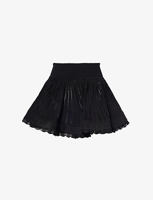 ALAIA: Crinoline mid-rise knitted shorts