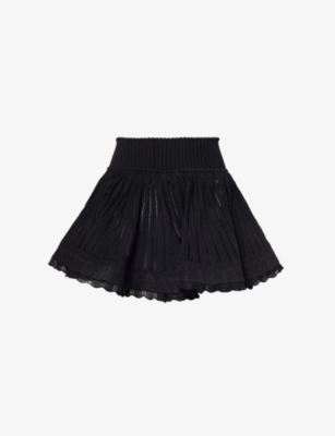 Shop Alaïa Alaia Women's Noir Alaia Crinoline Mid-rise Knitted Shorts