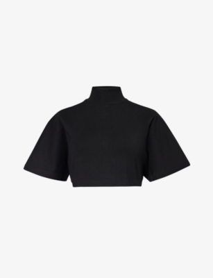 ALAIA: Relaxed-fit cropped cotton-jersey T-shirt
