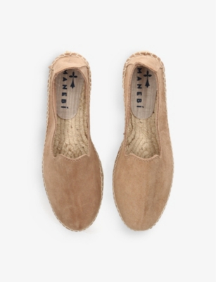 MANEBI: Hamptons double-sole flat suede espadrilles