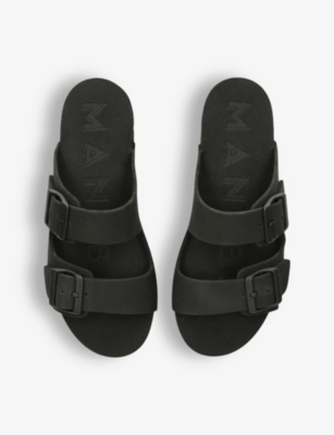 Honolulu Nordic double-strap flat leather EVA sandals