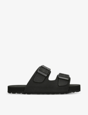 Honolulu Nordic double-strap flat leather EVA sandals