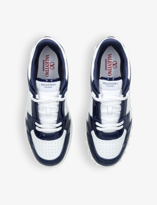 Freedots logo-print leather low-top trainers