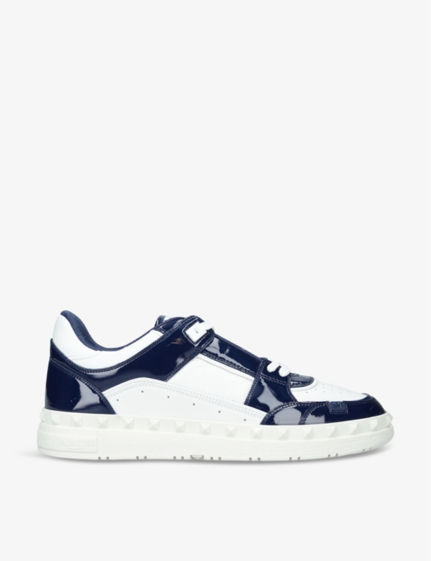 Freedots logo-print leather low-top trainers